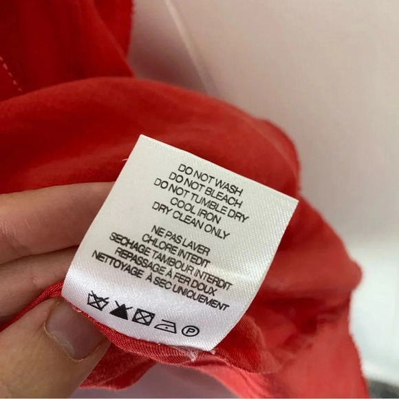 IRO Maeva Voile Peasant Tie Wide Cap Sleeves Coral Blouse 4 US/36 Boho - Picture 14 of 16